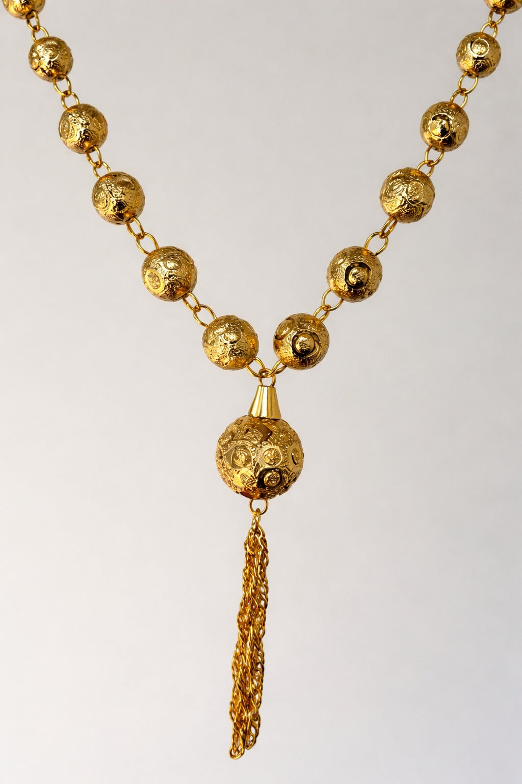 Royal Beaded Tassel Pendant Gold-Finish Necklace | Traditional Ethnic Jewellery