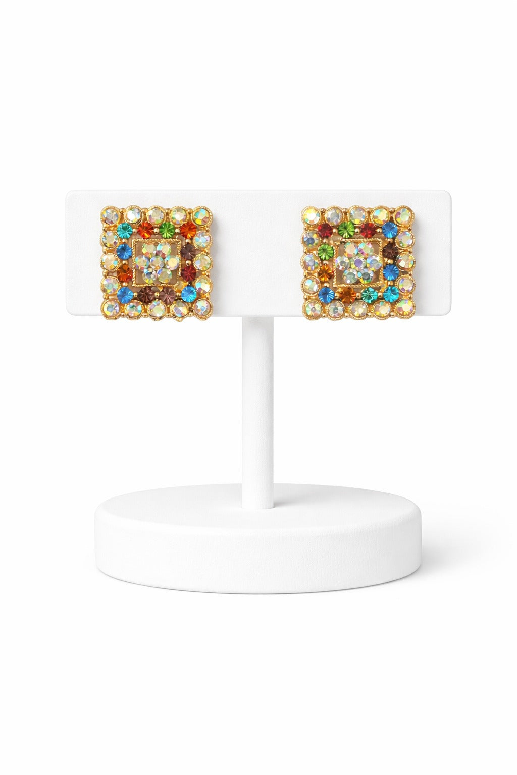 Prism Luxe Multicolor Crystal Stud Earrings